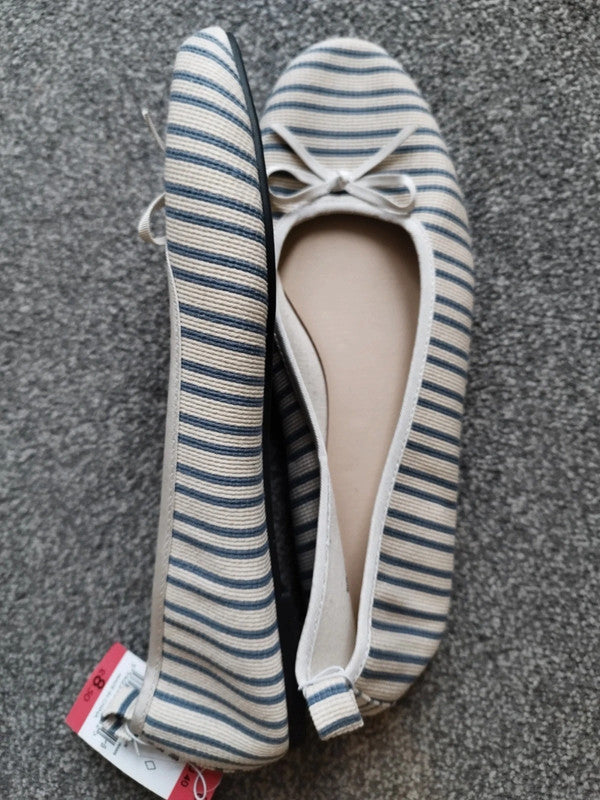 New Women's Stripe Ballerina Shoes