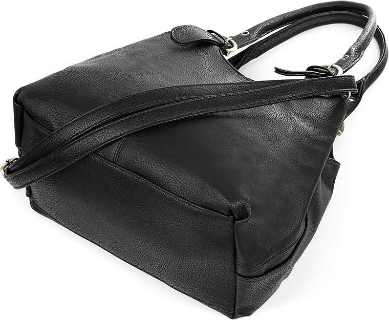 New Women's Tote Bag Multi Pockets Soft Faux Leather Ladies Large Bags