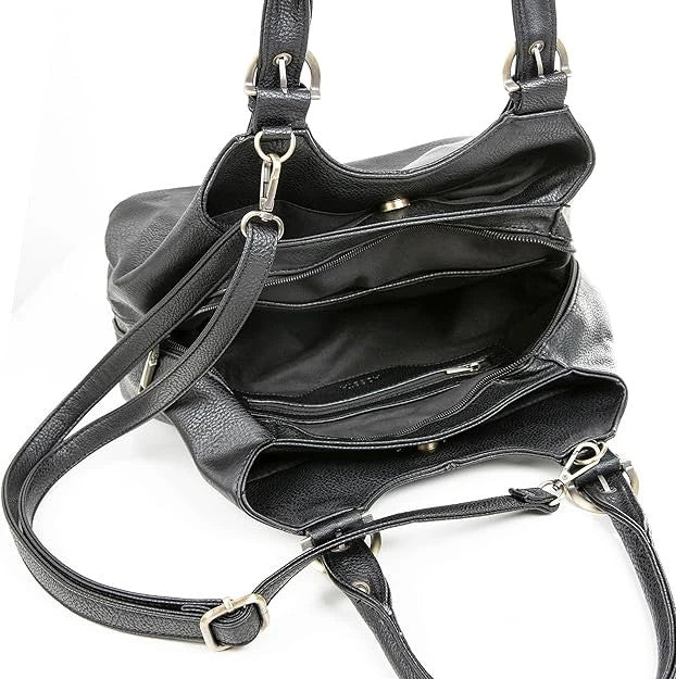 New Women's Tote Bag Multi Pockets Soft Faux Leather Ladies Large Bags