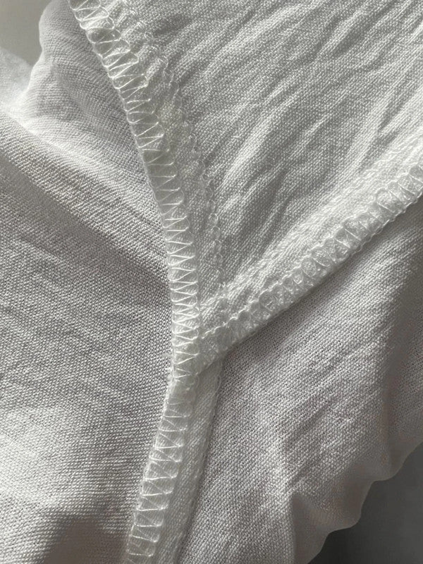 Women White Casual Loose Puff Tunic Tops