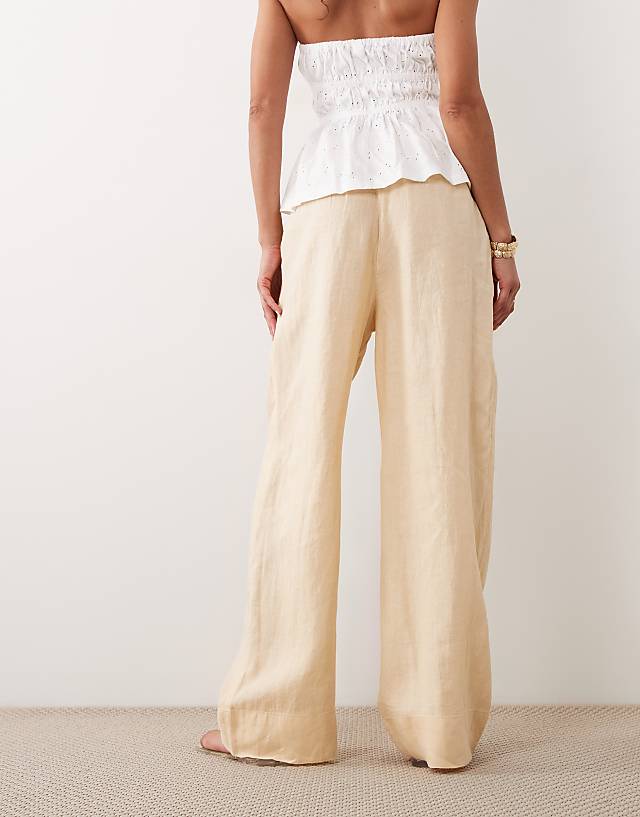 100% Linen Relaxed Fit Trousers