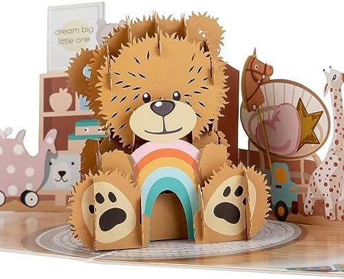 New Baby Arrival Pop-Up Card | 3D Safari Animals Congratulations for Baby Boys or Girls