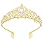 Crystal Tiara Crown Silver Headband Headpiece Rhinestone Hair Jewelry Decor for Women Ladies Little Girls Bridal Bride Princess Birthday Wedding Pageant Prom Halloween Costume Party
