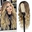 Wigs for Women Middle Part Curly Synthetic Hair Natural Looking Heat Resistant Fiber for Daily Party Use