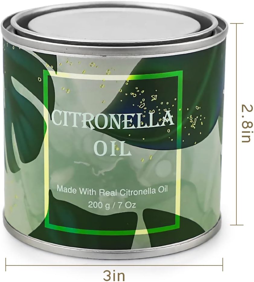 Citronella Candles Scented in Portable Tin Natural Soy Wax with Citronella Oils for Garden Backyard Patio Long Lasting