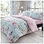 Flower Duvet Cover Double - Blossom Bedding Set With Pillowcase - Polycotton Fabric- Pink