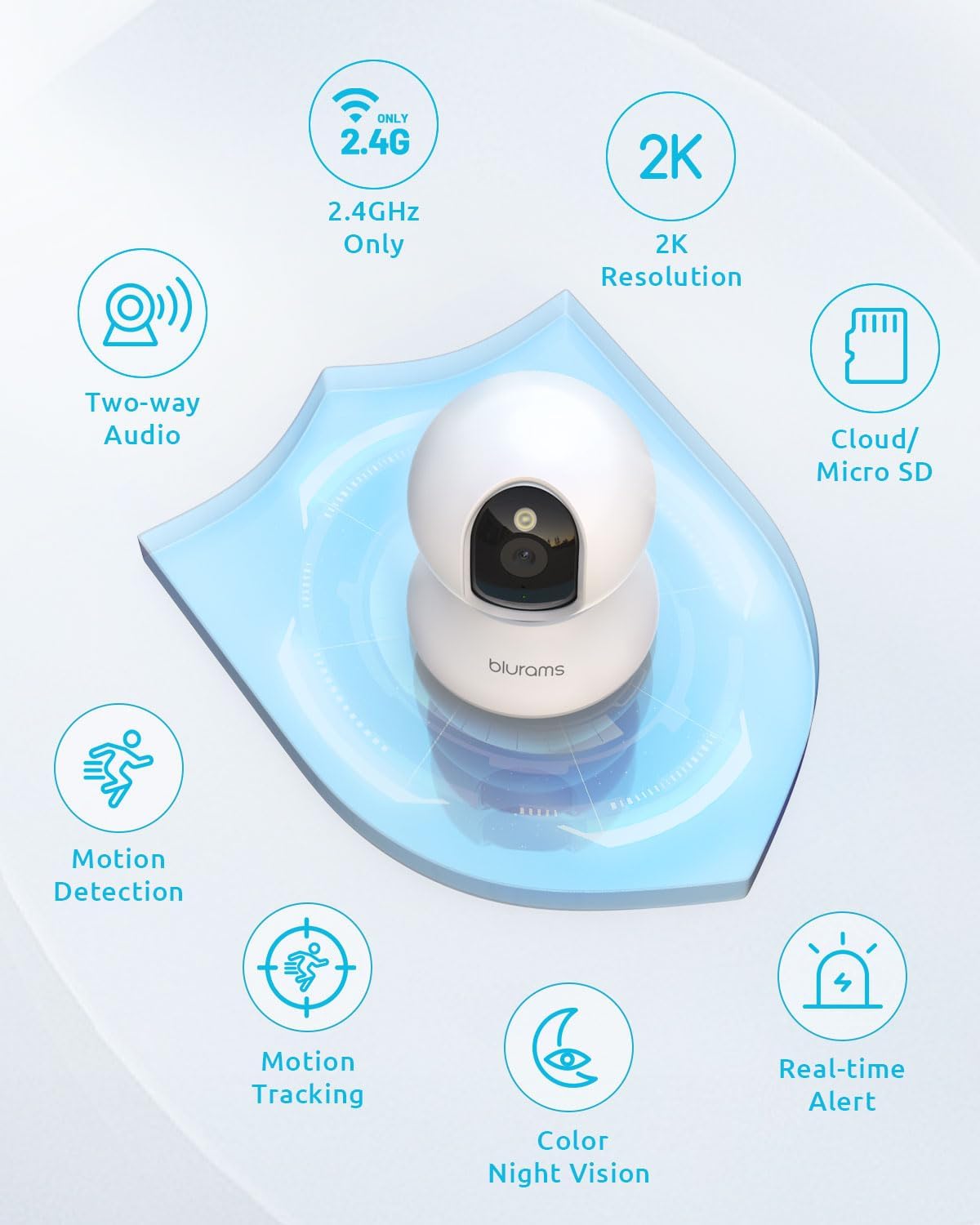 Indoor Security Camera 1080P with 360° View and Night Vision