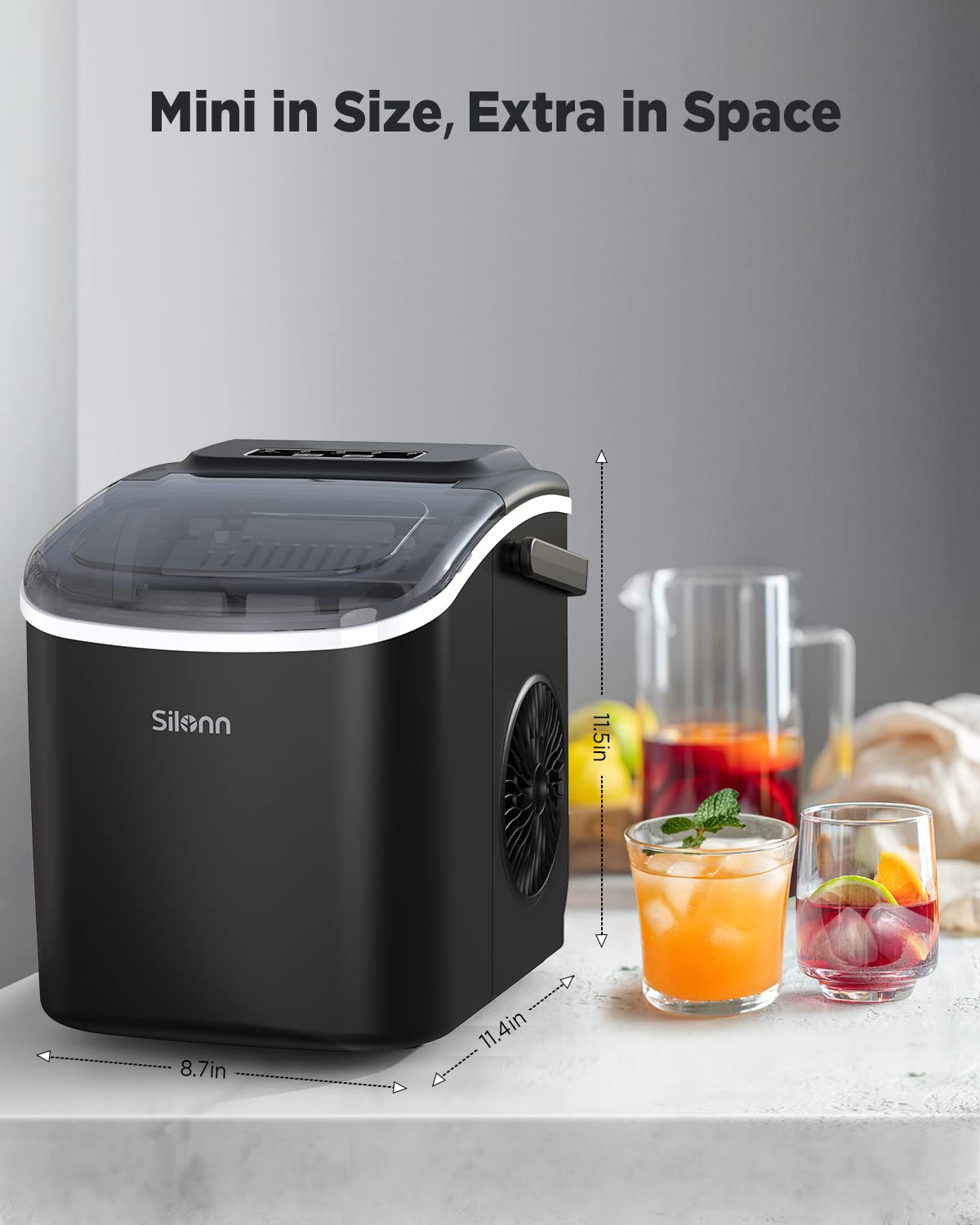 Ice Maker Machine Countertop Ice Machine, Self-Cleaning Ice Maker, Portable Ice Cube Maker Machine for Home/Kitchen/Office/Bar