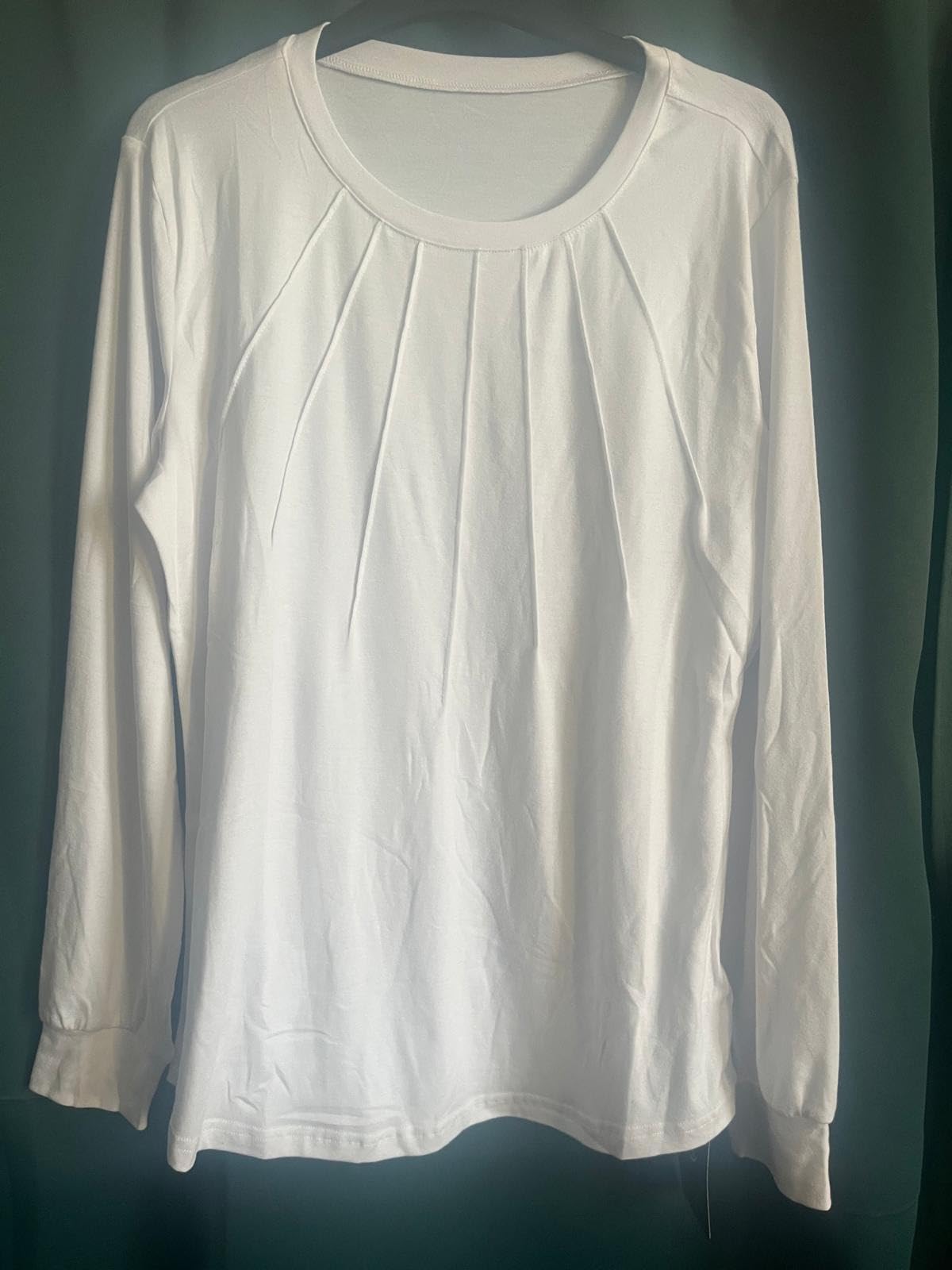 Womens Casual Short Sleeve T-Shirts Crew Neck Pleated Tops Fashion Dressy Tunic Blouses
