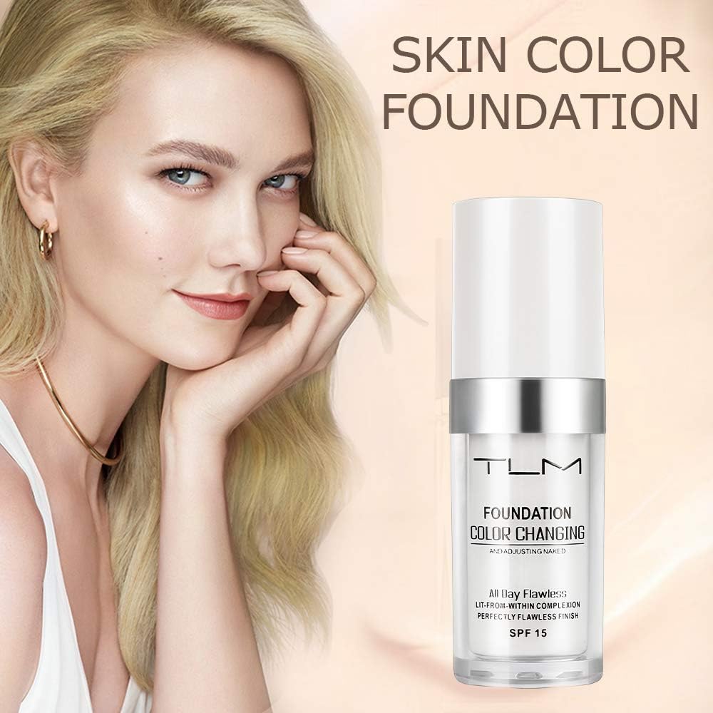 TLM Colour Changing Foundation Makeup Base Nude Face Liquid Cover Concealer for Women Girls