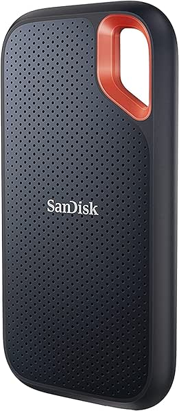 SanDisk Extreme Portable SSD 1TB (up to 1050 MB/s read, 1,000MB/s write, NVMe SSD, USB-C, External Solid State Drive, IP65 rated for dust and water resistance, Updated Firmware) Black