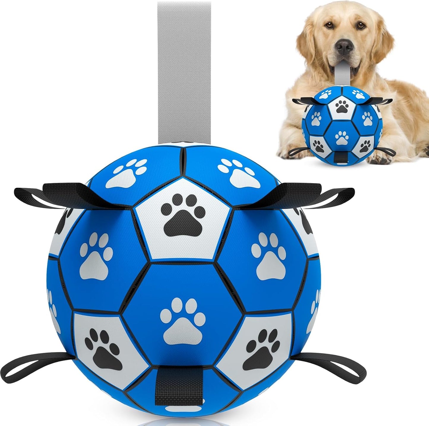 Interactive Dog Football Toy with Webbing - Durable Water Ball for Small to Medium Breeds