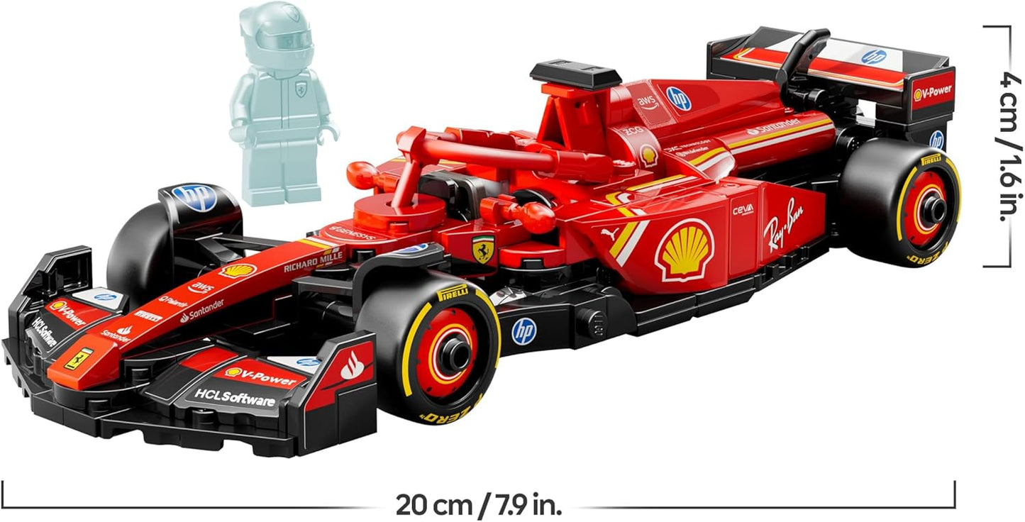 LEGO Speed Champions Ferrari SF-24 F1 Race Car Toy with a Collectible Formula 1 Driver Minifigure - Model Kit for 10+ Year Old Boys & Girls or Adult Motorsport Fans - Gift for Father's Day - 77242