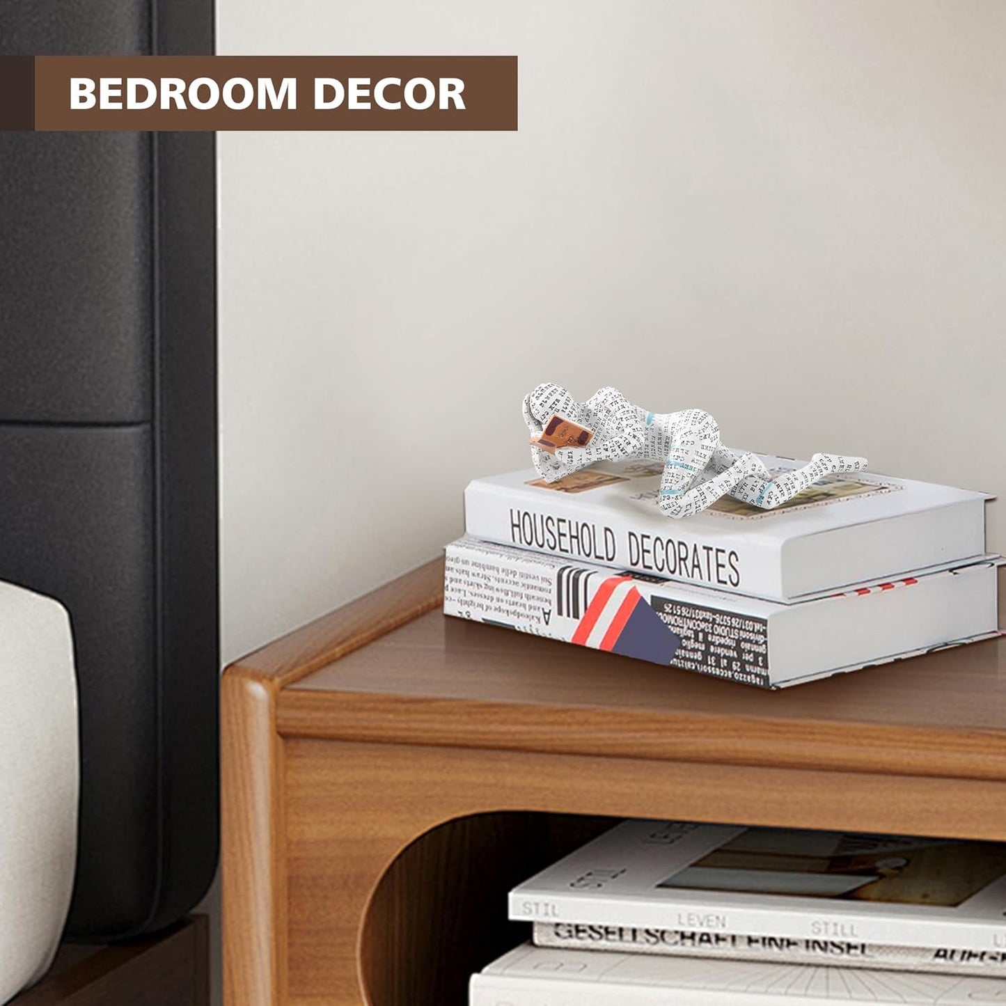 Home Decor Pulp Reading Women Thinker Statue Aesthetic Sculpture Room Decor Modern Abstract Decoration on Shelf Table Desk for Living Room Office Bedroom C