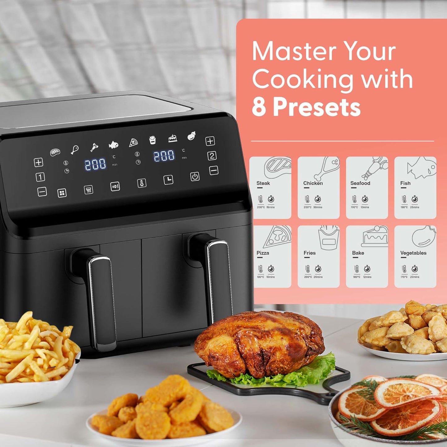 New 9L Dual Zone Air Fryer for Healthy Meals