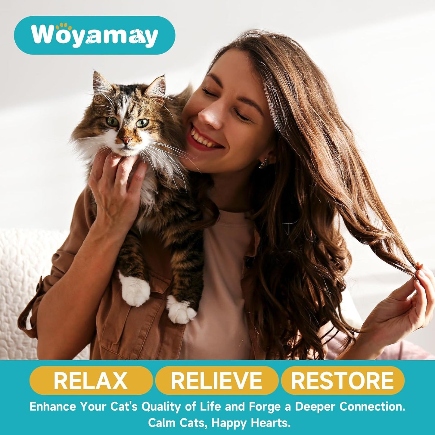 2 Pack Cat Calming Plug-in Refill, Calming Cat Pheromones Diffuser Refill - Cat Calming Diffuser Refills Relieve Anxiety & Stress 2 Month Supply