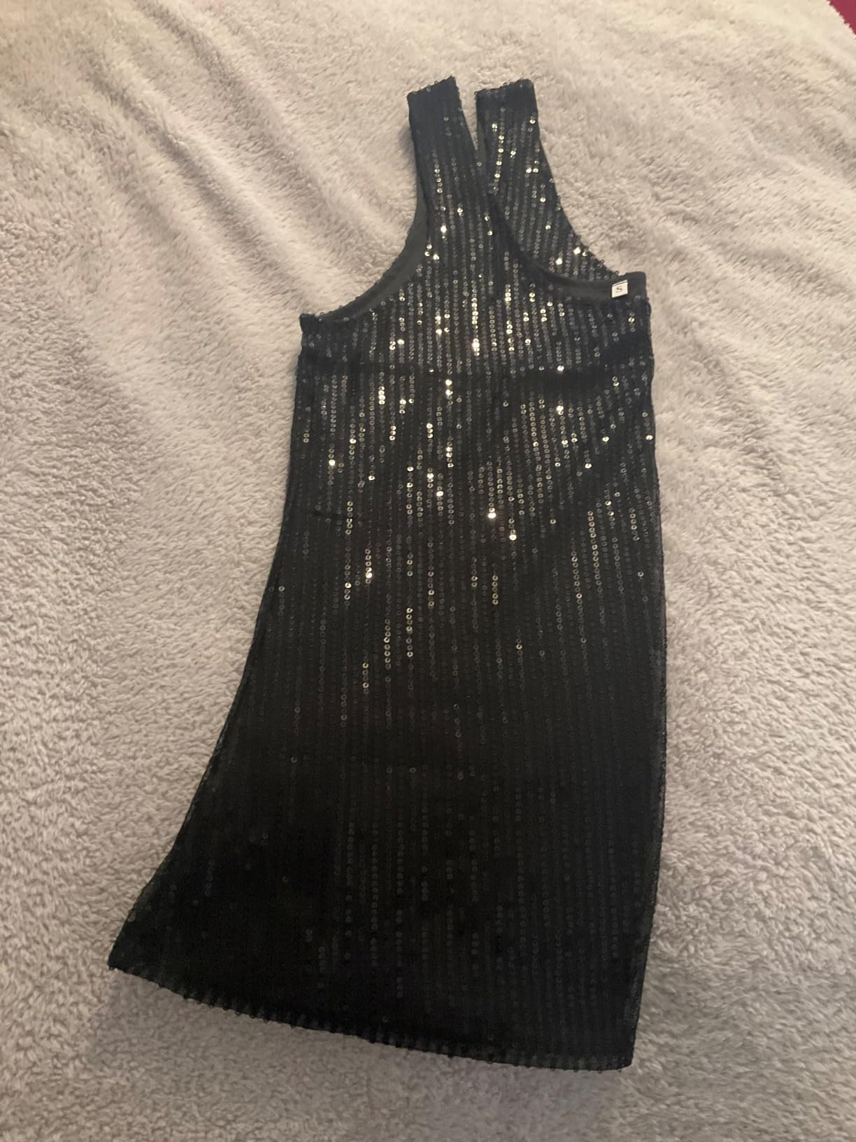 New Women's Sequin Glittery Vests Top V Neck Sparkly Ladies Party Shimmer Tops