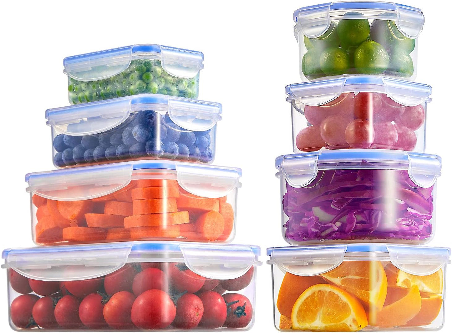 New 8-Piece Round Food Container Storage Set – BPA-free