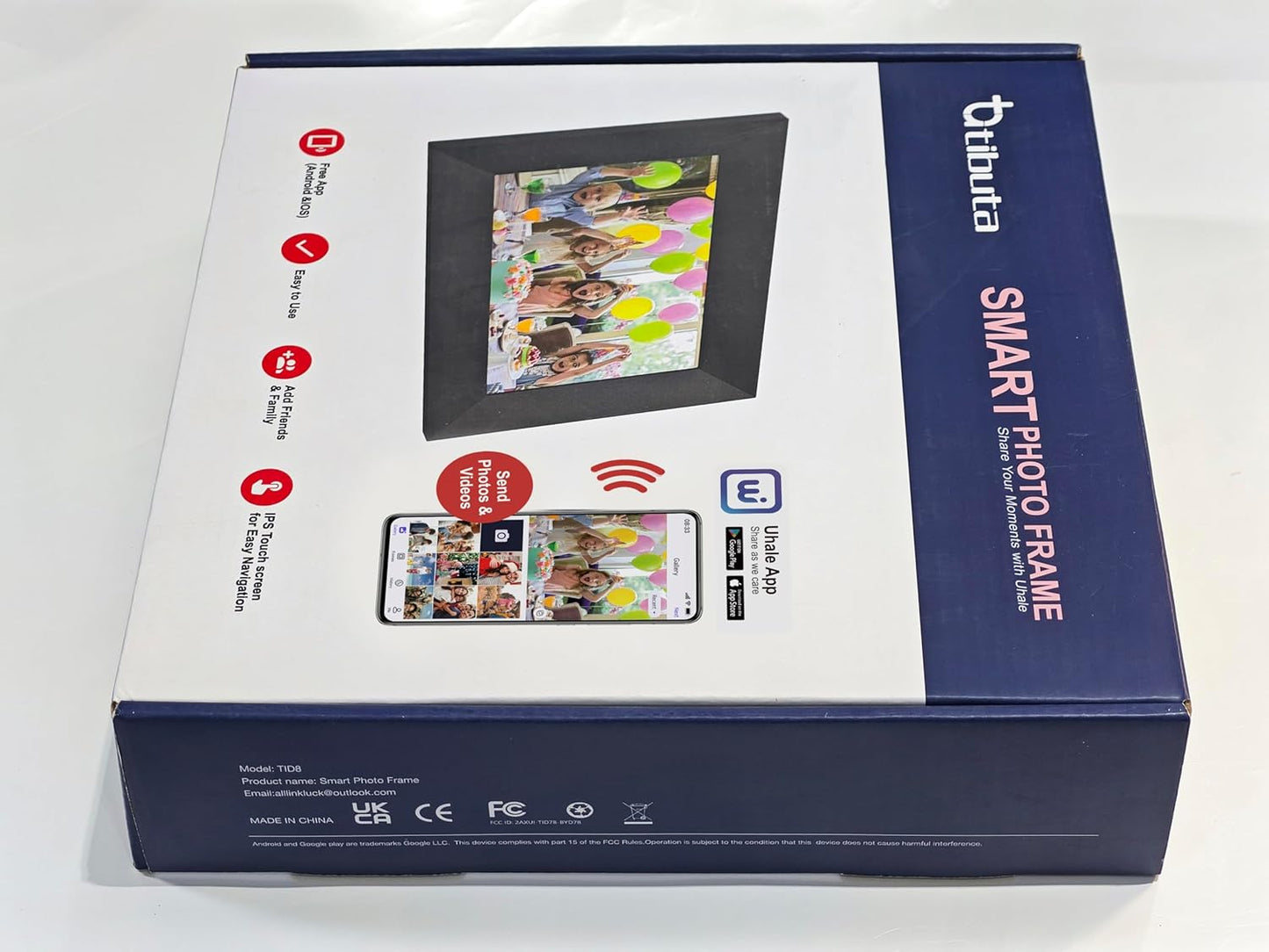 Frameo 8 Inch WiFi Digital Photo Frame, 16GB Storage Touch Screen Smart Cloud Photo Frame, Easy Setup to Share Photos or Videos via Frameo APP, Auto-Rotate