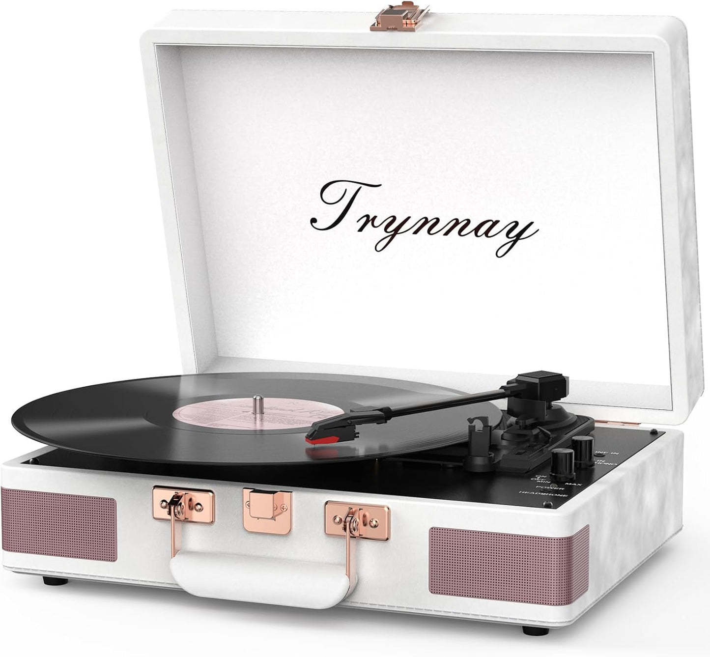 Record Player 3 Speed Bluetooth Portable Suitcase Vinyl Player with Built-in Speakers Turntable Enhanced Audio Sound Sky Blue
