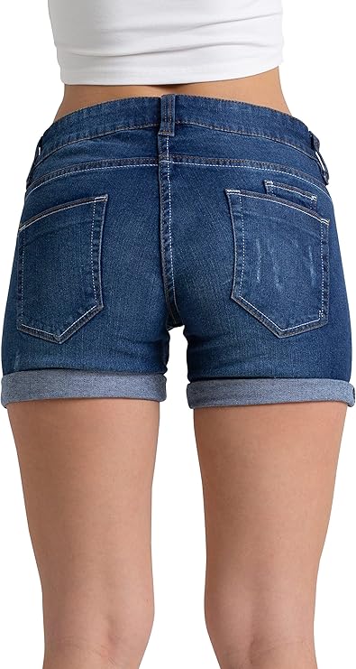 Women's Denim Shorts Skinny Distressed Ripped High Waisted Rollup Summer Ladies Denim Jeans Short