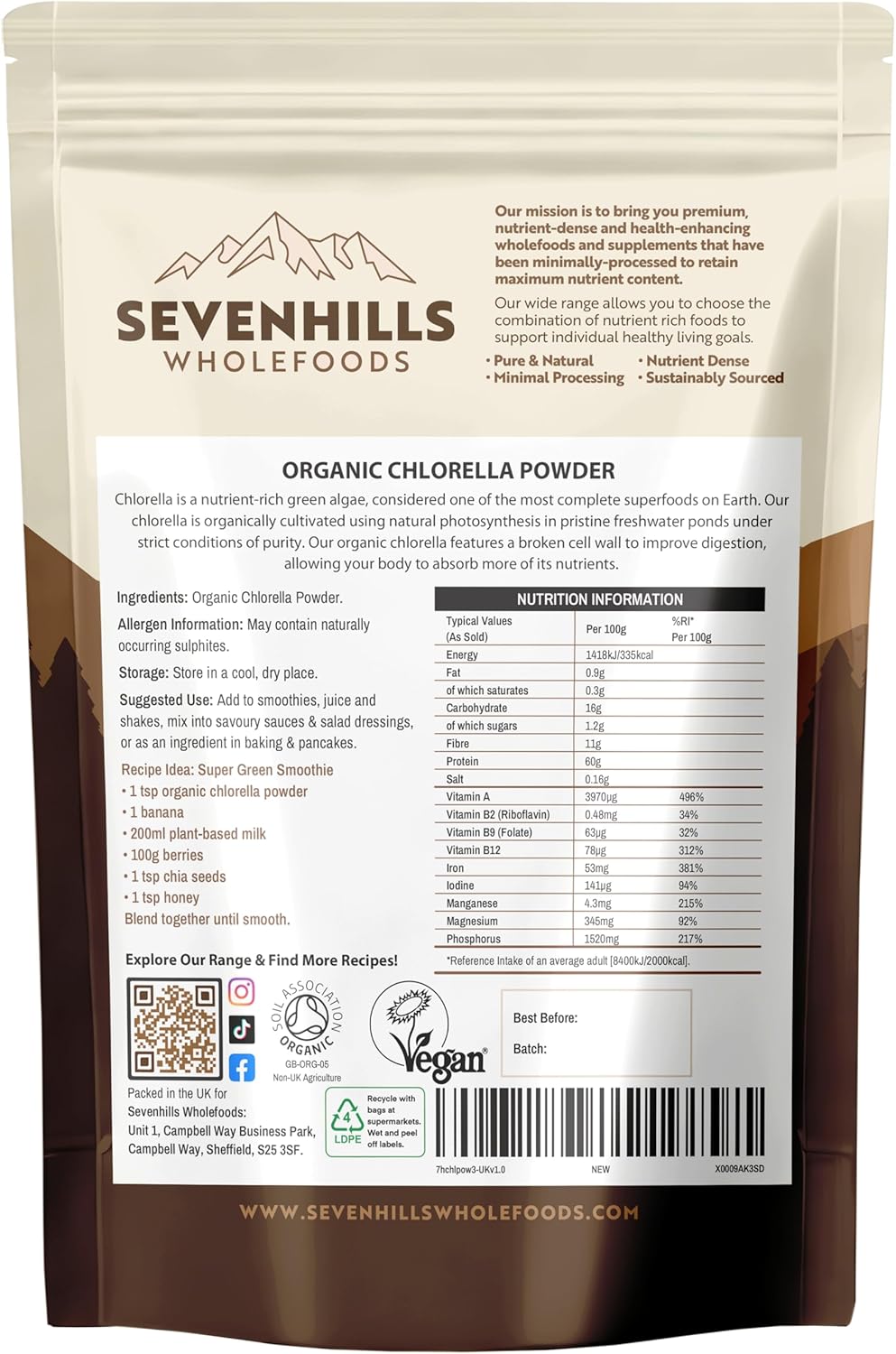 Organic Raw Powder 100% Pure & Natural | GMO-Free | Gluten-Free