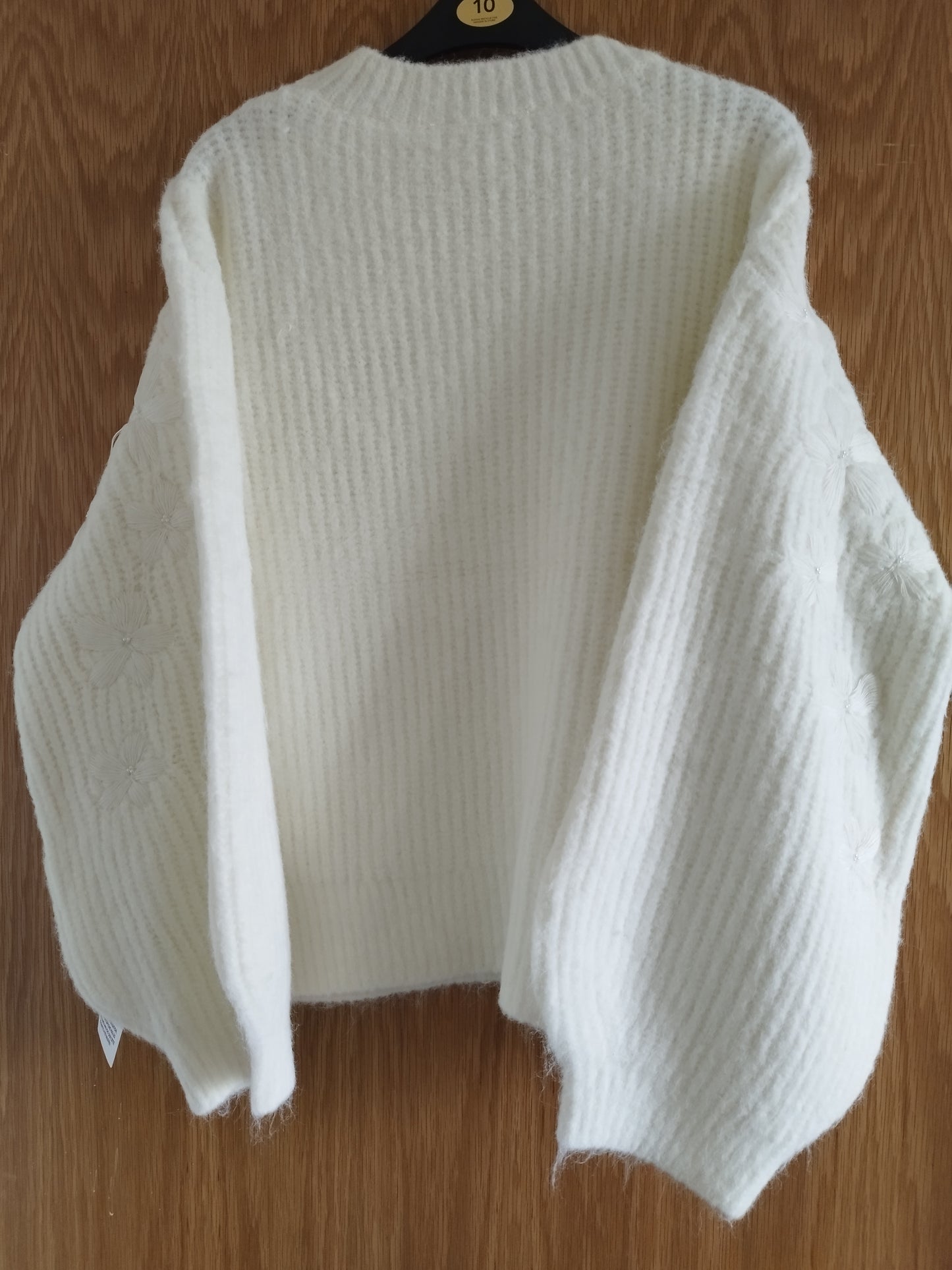 New Miss Selfridge Flower Embroidered Cream Jumper