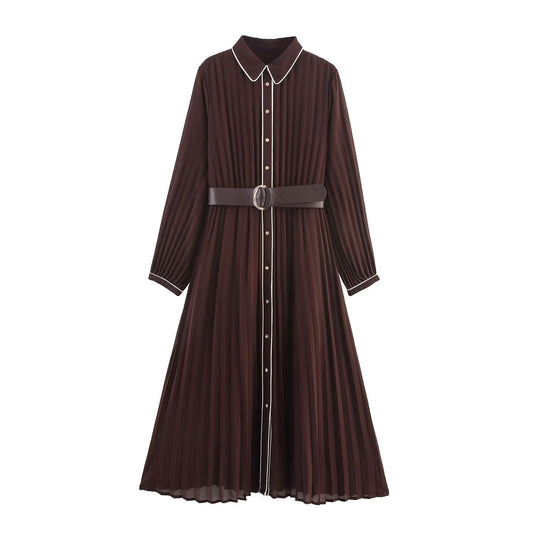 Women's Belted Modest Dress