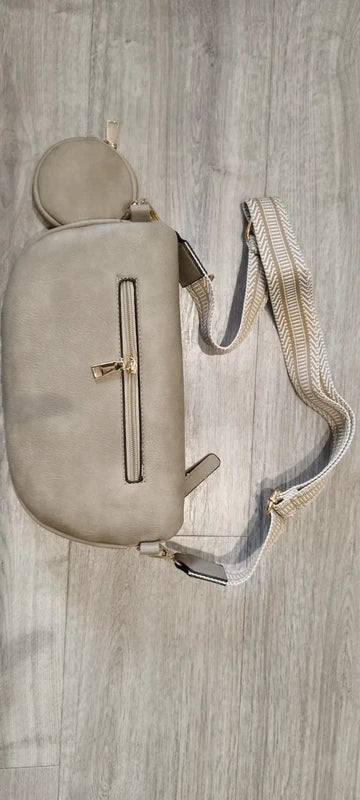 Crossbody Bag Adjustable Vegan Leather Waist Pack with Wide Shoulder Strap