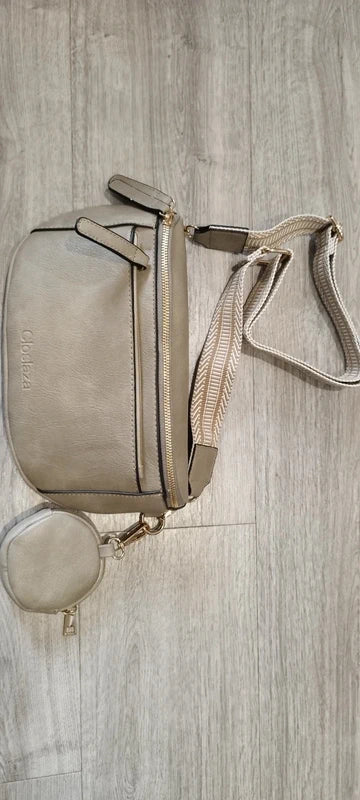 Crossbody Bag Adjustable Vegan Leather Waist Pack with Wide Shoulder Strap