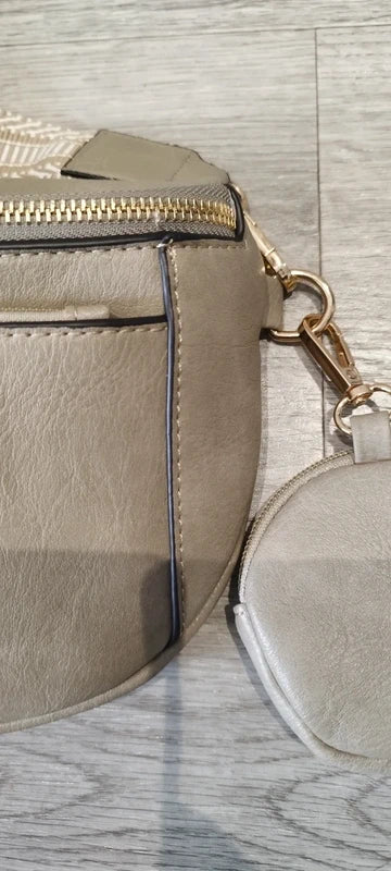 Crossbody Bag Adjustable Vegan Leather Waist Pack with Wide Shoulder Strap