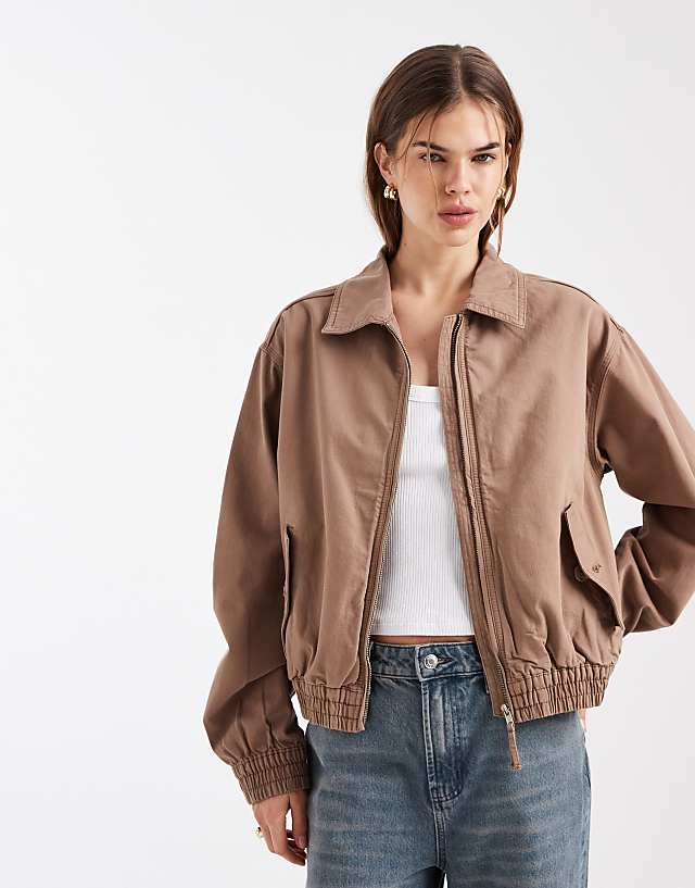 Washed Cotton Bomber Jacket