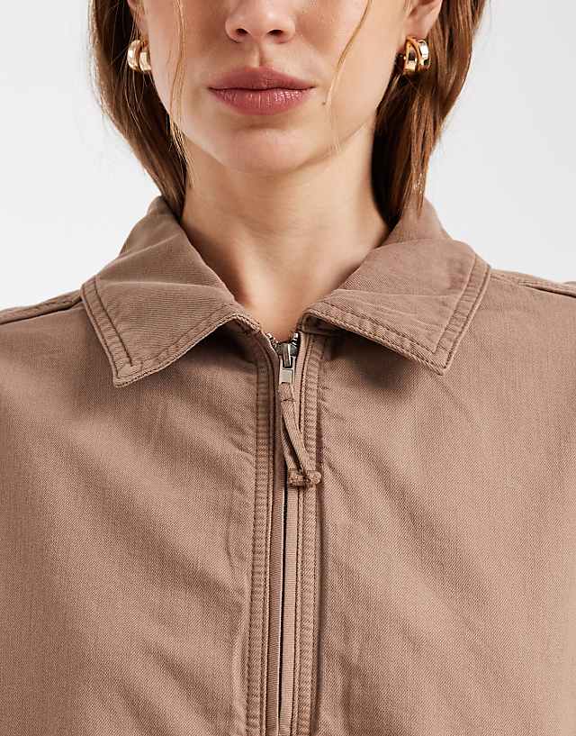 Washed Cotton Bomber Jacket