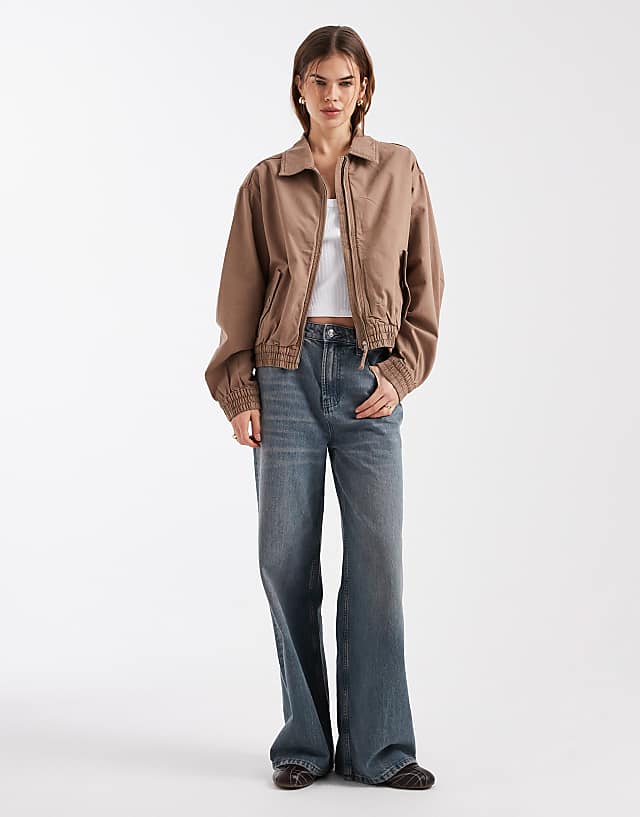 Washed Cotton Bomber Jacket