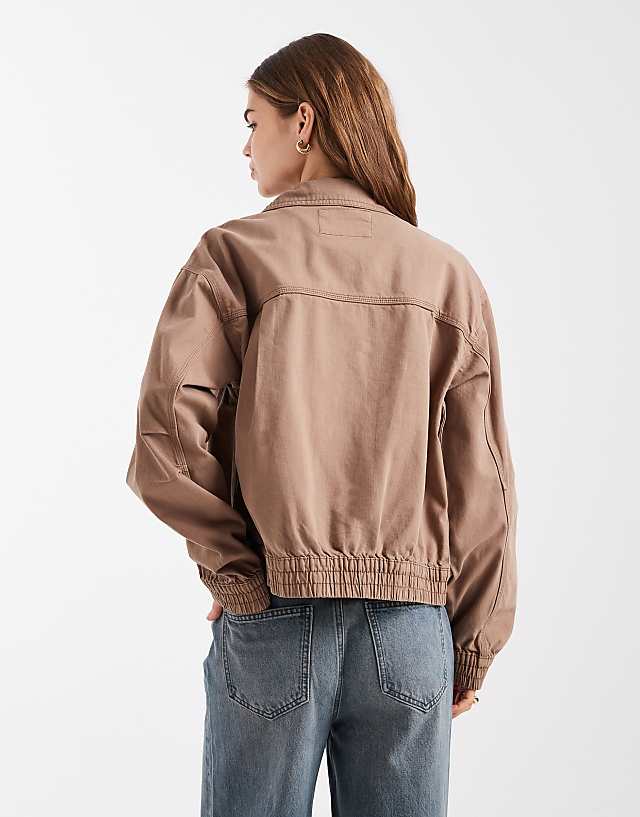 Washed Cotton Bomber Jacket