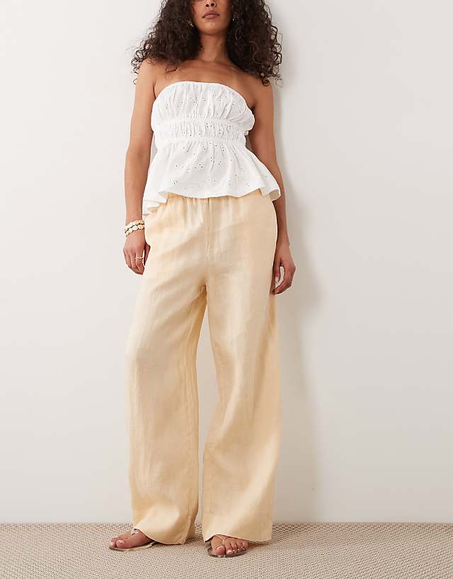 100% Linen Relaxed Fit Trousers