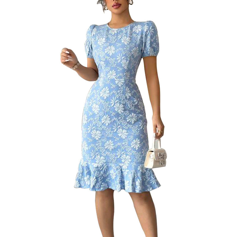 Daisy relief dress slim fit fishtail skirt short sleeved