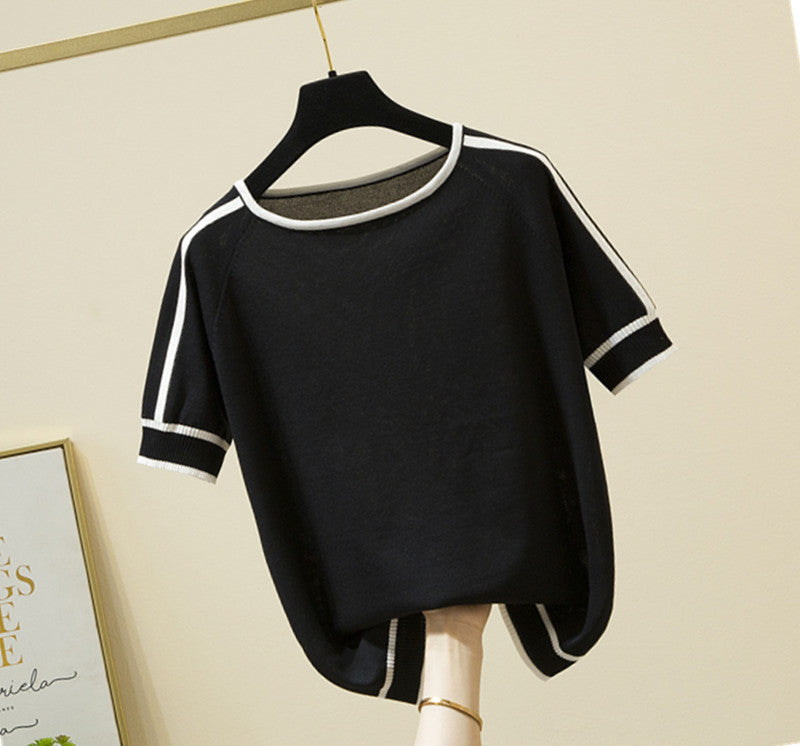 Women's Ice Silk Short Sleeved Summer Top