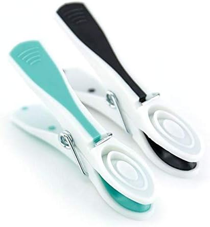 Set Premium Turquoise Peg Bag & Plastic Soft Grip Clothes Pegs Hanging Pegs Basket (48 Pegs, Turquoise)