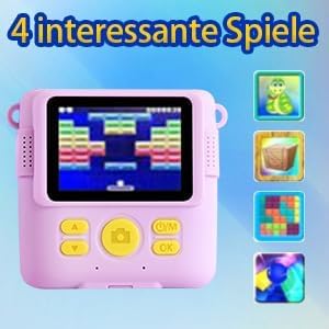 Kids Instant Print Camera, 1080P HD Digital Camera with 32G SD Card, 3 Rolls Photo Paper & 6 Color Pens, for 3-14 Year Old Girls