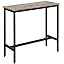 Bar Table, Kitchen Table, Pub Dining High Table, Sturdy Steel Frame, 40 x 100 x 90 cm, Easy Assembly, Industrial Design, Greige and Black LBT010B02