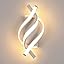 LED Wall Lights Indoor 22W, White Modern Simple Creatively Led Spiral Wall Light, Acrylic Wall Sconce Light, 6000K Cool White Wall Lamps for Bedroom Living Room Corridor Hallway