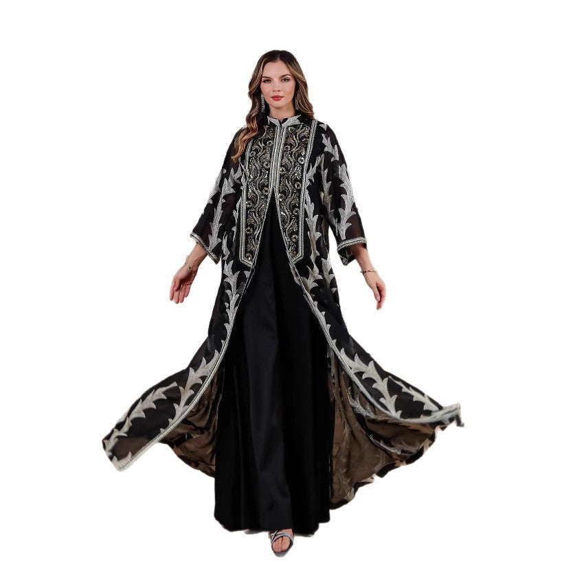Women's Heavy Mesh Embroidered Robe