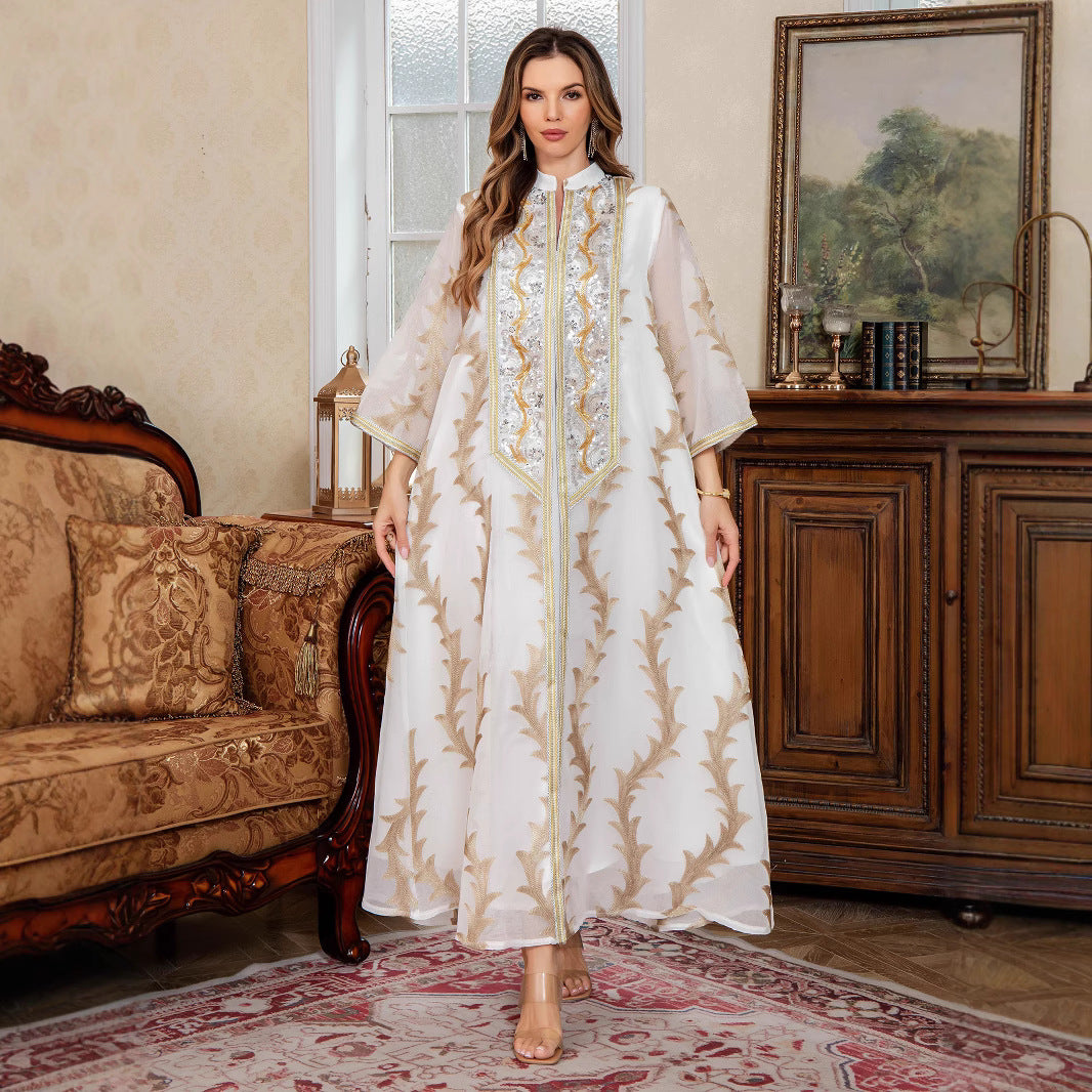 Women's Heavy Mesh Embroidered Robe