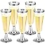 30Pcs Plastic Champagne Flutes, 150ml Gold Champagne Glasses Reusable Stemmed Party Wine Cups for Garden Wedding Anniversary Shower Parties