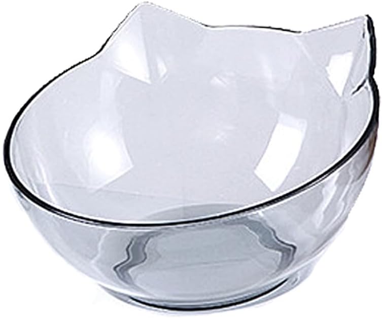 Raised Cat Bowl with Stand, 15° Tilted Double Bowls for Kittens Elevated Anti Vomiting Feeding Bowl