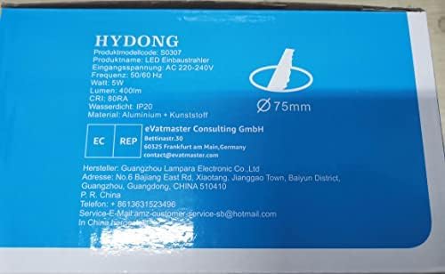 LED Recessed Ceiling Spot Lights 5W Cool White 6000K Downlight Ultra Slim Not Dimmable Rotatable Spotlights IP20 Protection for Living Room Bedroom Kitchen, Open Hole Size 75-80mm, Pack of 8