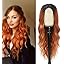 Wigs for Women Middle Part Curly Synthetic Hair Natural Looking Heat Resistant Fiber for Daily Party Use