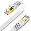Cat 8 Flat Ethernet Cable 8M Internet LAN Cable with Clips 40Gbps 2000MHz High Speed Network Patch Cable SSTP Ethernet with RJ45 Connector for Router Modem Switch Gaming Xbox