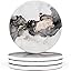 Homeware Marble Coasters Set of 4 - Stunning Decorative Coasters in GLOSS Finish, Elegant Stone with Cork Bottom - Night